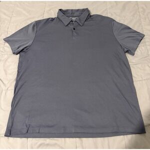Charles Tyrwhitt Mens 2XL Blue Grey 100% Cotton Short Sleeve Polo Shirt